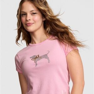 Victoria’s Secret pink love shack fancy limited edition bedazzled tshirt L